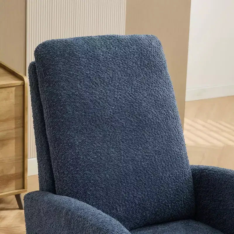 Okak Rocking Accent Chair Living Room Chair with High Back Glider and Side Pocket Retractable Footrest Armchair for Bedroom Nursery