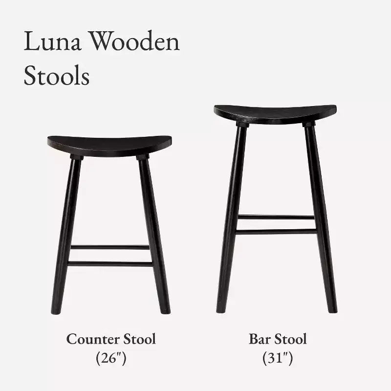 Maven Lane Luna Backless Wooden Kitchen Bar Stool 30