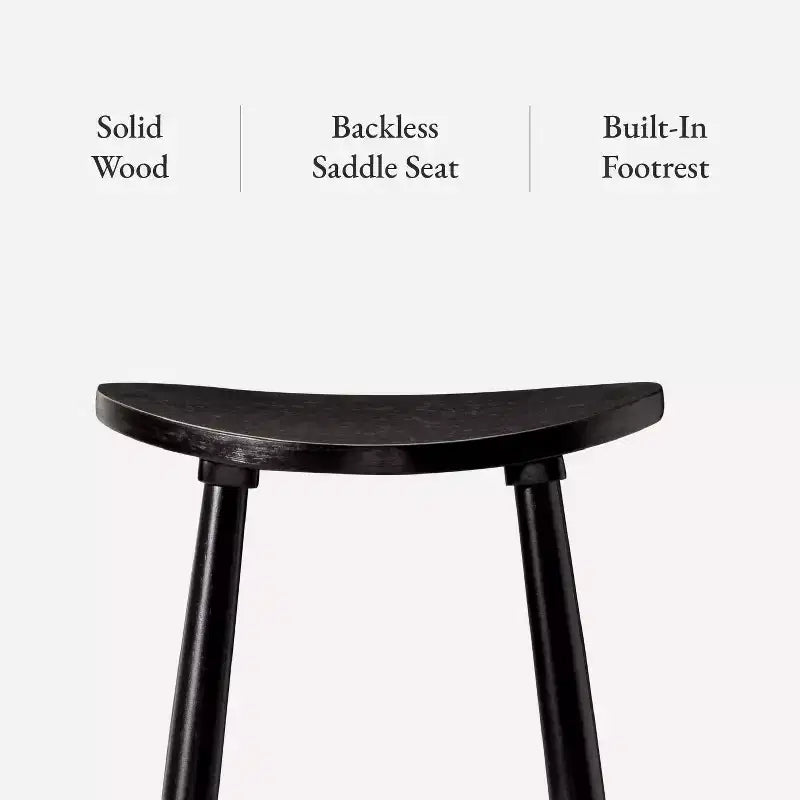 Maven Lane Luna Backless Wooden Kitchen Bar Stool 30