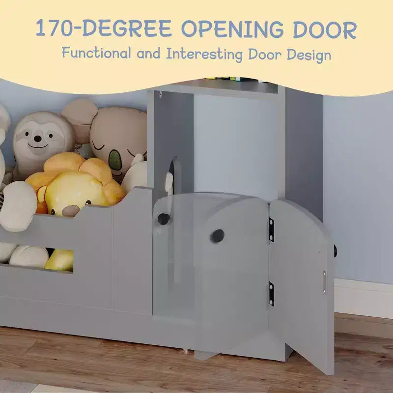 Kids Bookshelf, Toy Storage Organizer, Wooden Kids Bookcase with Motion Sensor Light, Dollhouse Bookcase for Playroom Bedroom Nursery Classroom