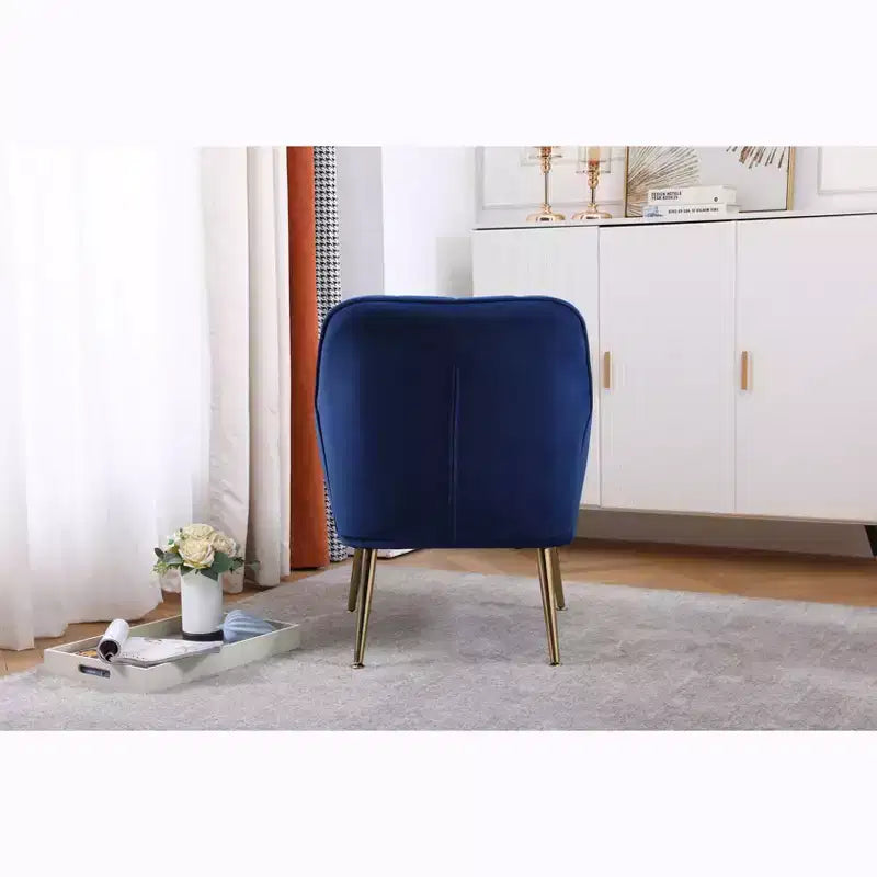 Okak Modern Velvet Accent Chair Living Room Chair with Upholstered Mid-Century Stylish Armchair with Golden Wood Legs for Reading Room Bedroom