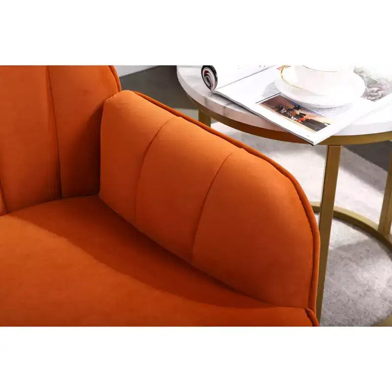 Okak Modern Velvet Accent Chair Living Room Chair with Upholstered Mid-Century Stylish Armchair with Golden Wood Legs for Reading Room Bedroom