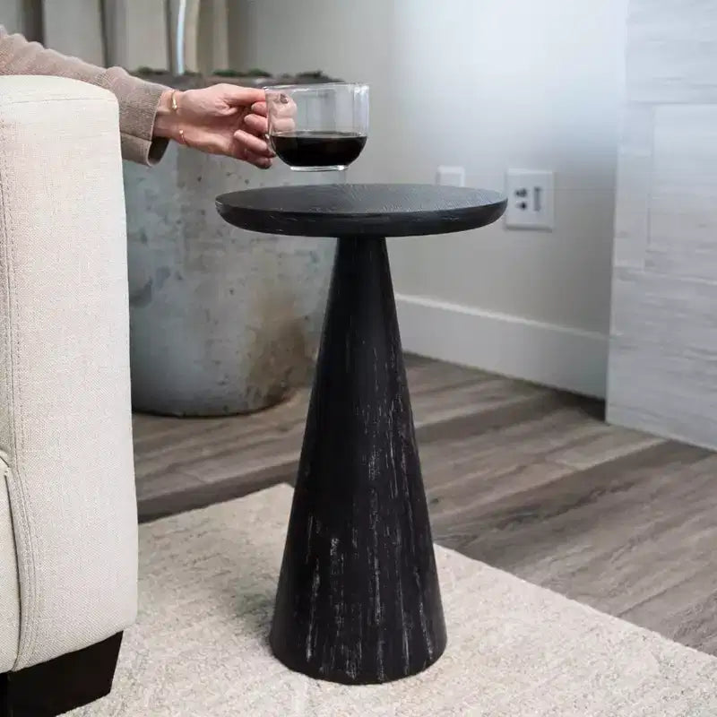 Table d'appoint ronde Maven Lane Owen rustique en bois 12x20