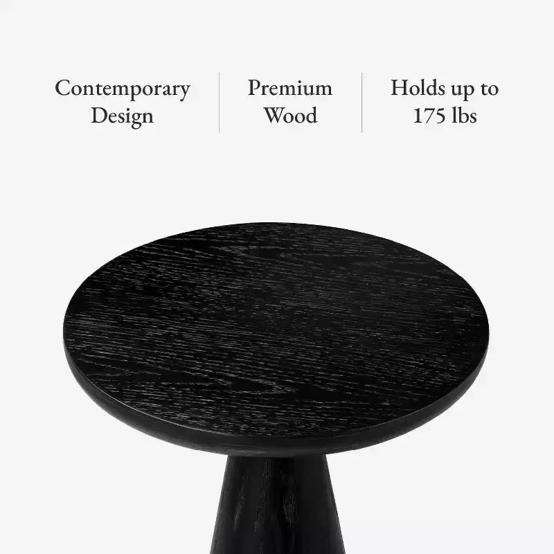 Table d'appoint ronde Maven Lane Owen rustique en bois 12x20
