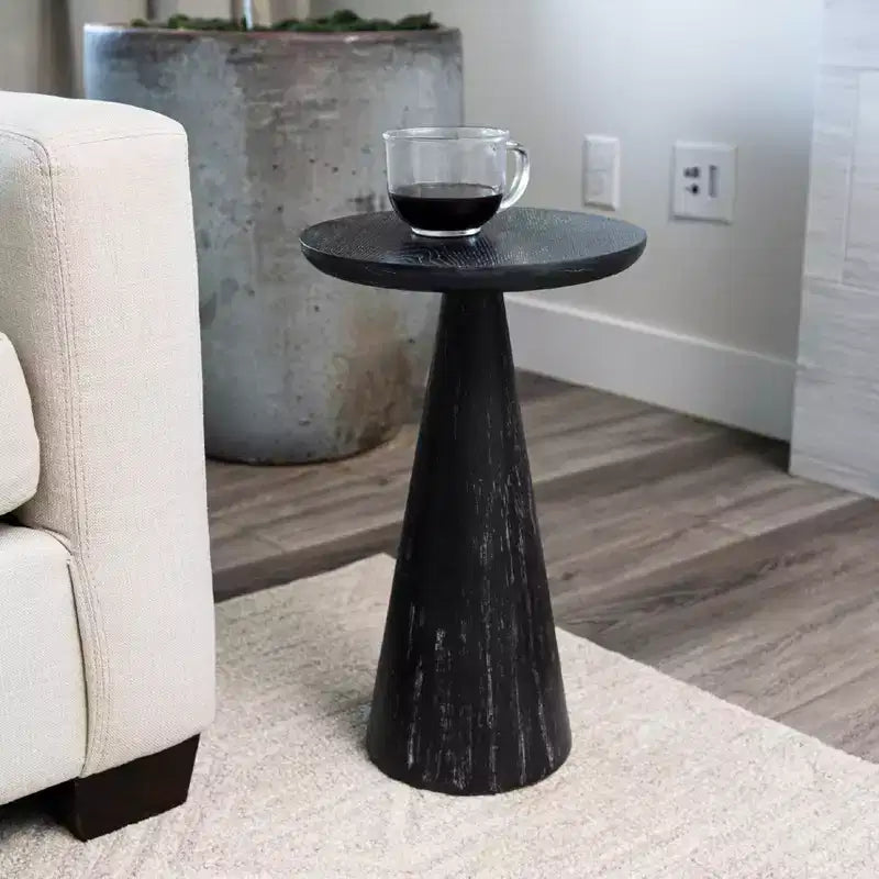 Table d'appoint ronde Maven Lane Owen rustique en bois 12x20