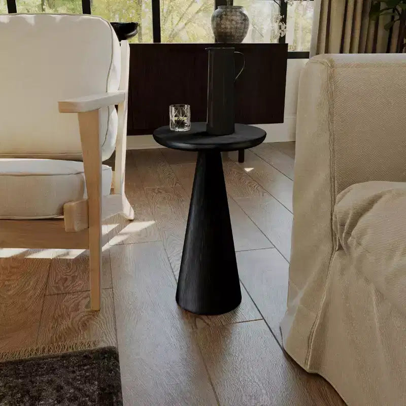 Table d'appoint ronde Maven Lane Owen rustique en bois 12x20
