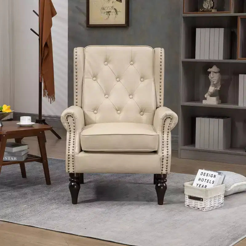 Okak Accent Chairs for Bedroom, Modern Wood Frame Armchair, Accent Chair Lounge Chair with Sturdy Wood Legs for Living Room