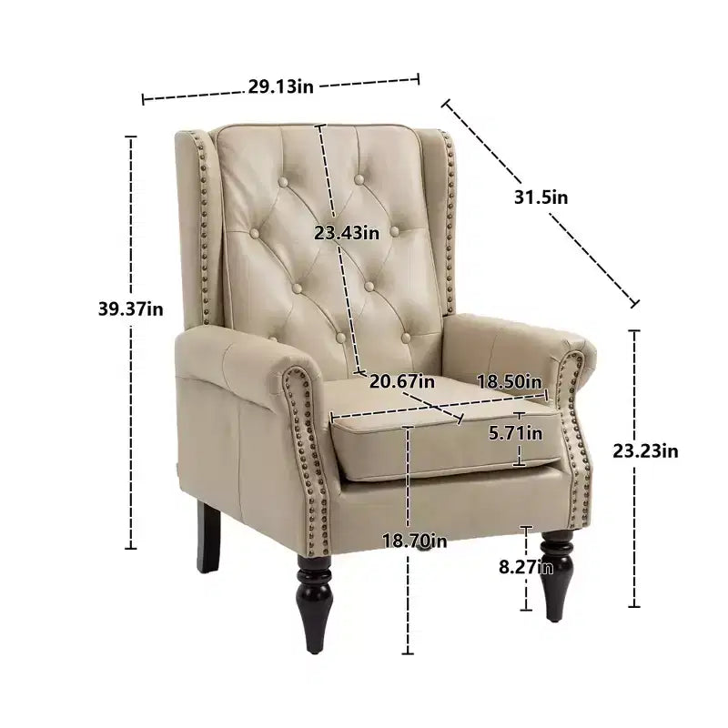 Okak Accent Chairs for Bedroom, Modern Wood Frame Armchair, Accent Chair Lounge Chair with Sturdy Wood Legs for Living Room