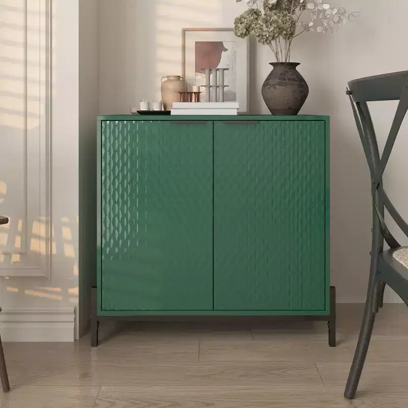 CLIHOME 31.5 in. 2-Door Wooden Accent Decorative Storage Cabinet with 3 Adjustable Shelf