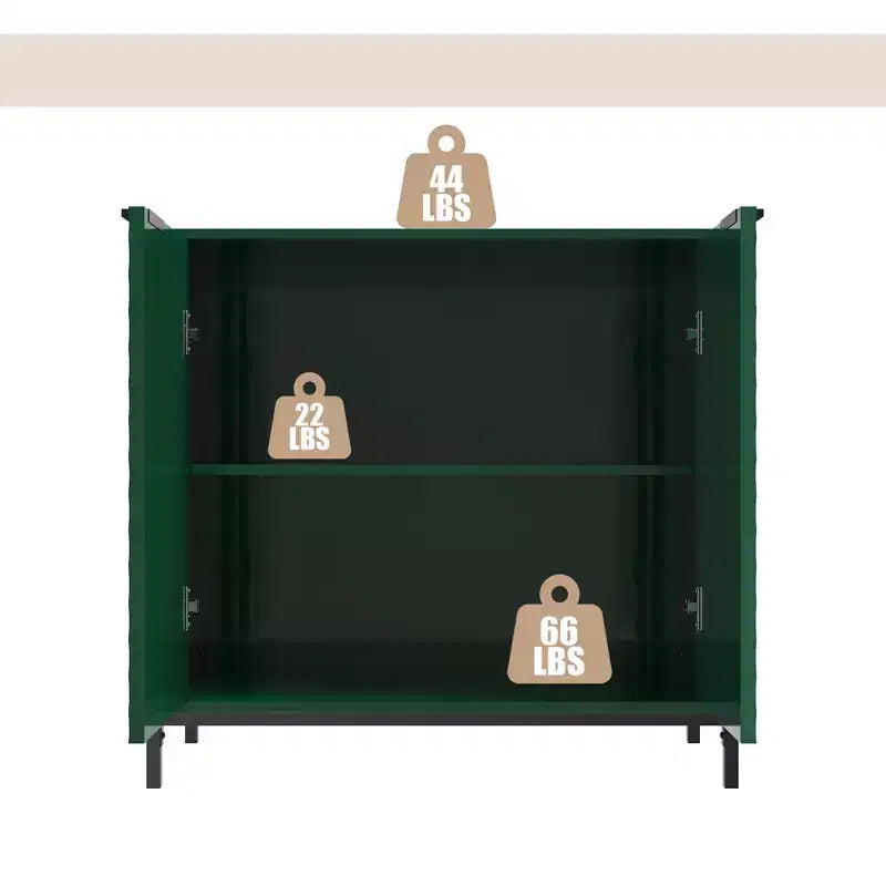 CLIHOME 31.5 in. 2-Door Wooden Accent Decorative Storage Cabinet with 3 Adjustable Shelf