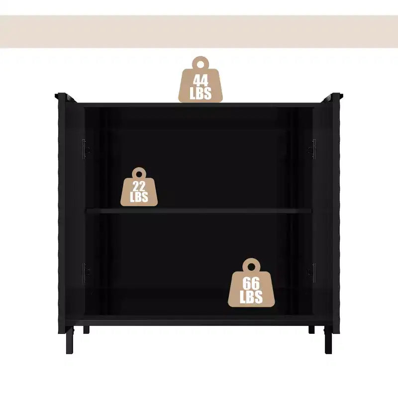 CLIHOME 31.5 in. 2-Door Wooden Accent Decorative Storage Cabinet with 3 Adjustable Shelf