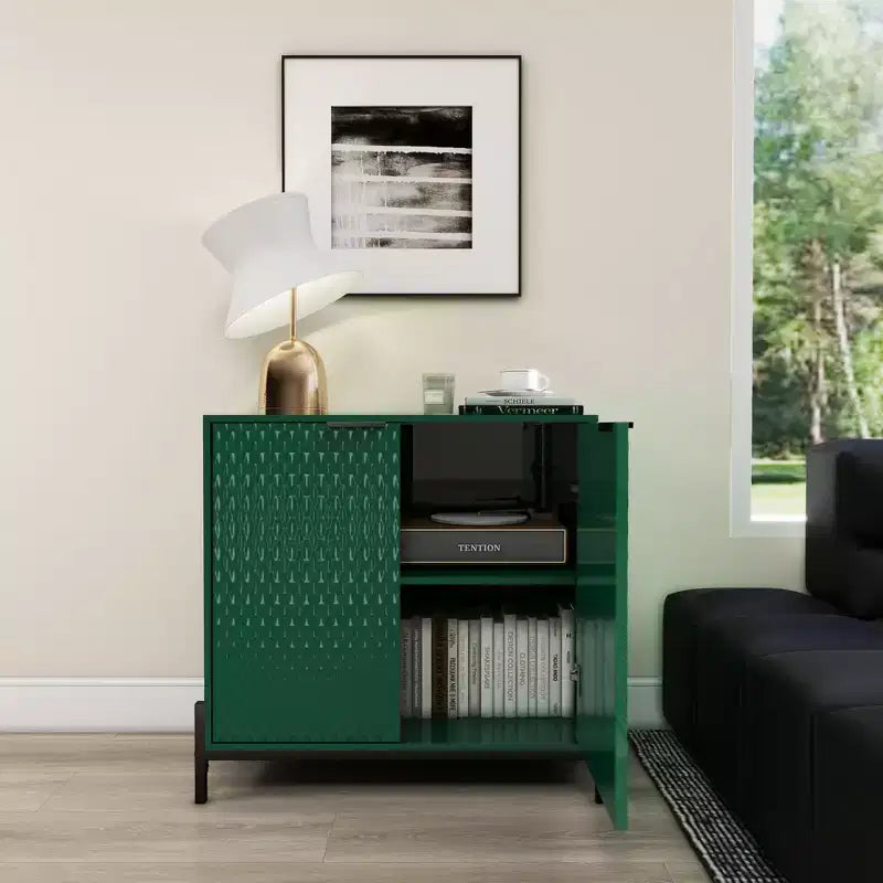 CLIHOME 31.5 in. 2-Door Wooden Accent Decorative Storage Cabinet with 3 Adjustable Shelf