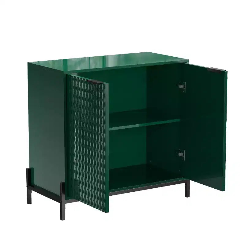 CLIHOME 31.5 in. 2-Door Wooden Accent Decorative Storage Cabinet with 3 Adjustable Shelf