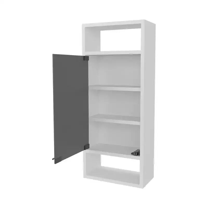 Chic Crate-Pine-Like Medicine Cabinet  Mirrored Door & Open Storage | White