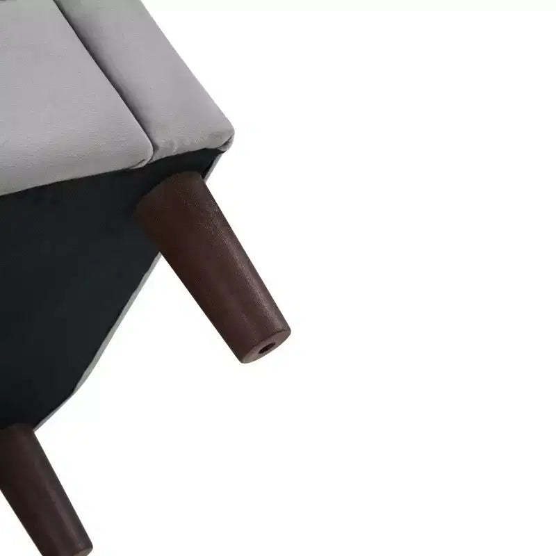 Bestier Gray Modern Velvet Accent Chair with Ottoman U-Shaped Back& 4 Thick Padded Seat