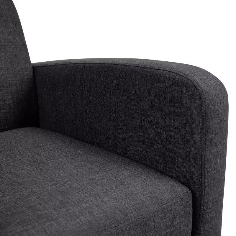 Bestier Black Mid-Century Modern Fabric Accent Armchair Single Sofa with Rubber Wood Legs Linen Upholstery for Living Room