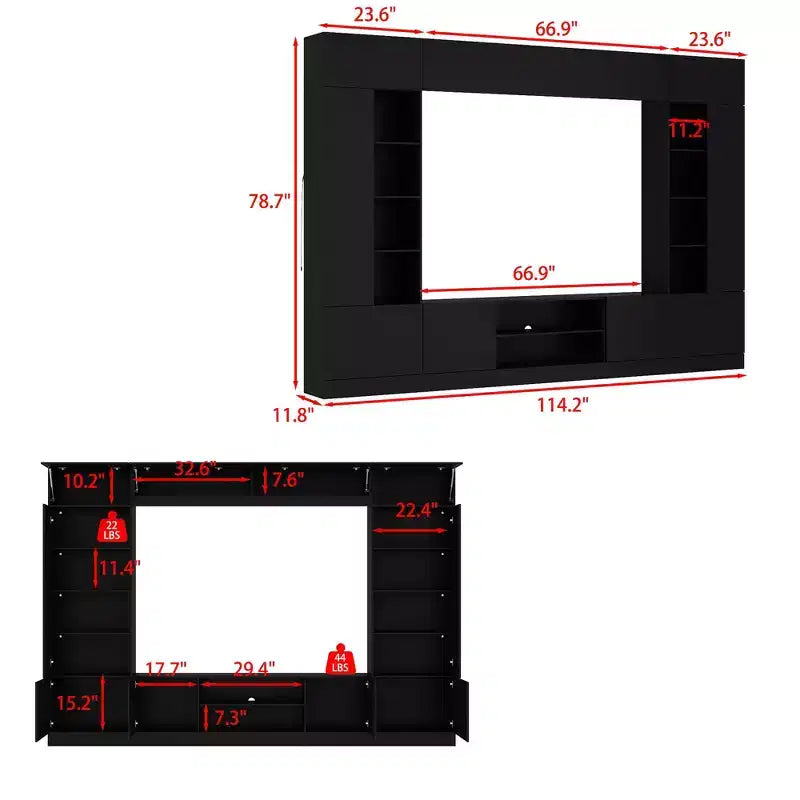 Famapy Large Entertainment Center All - Encompassing TV Entertainment Center: Aesthetic & Practical Living Room Essential