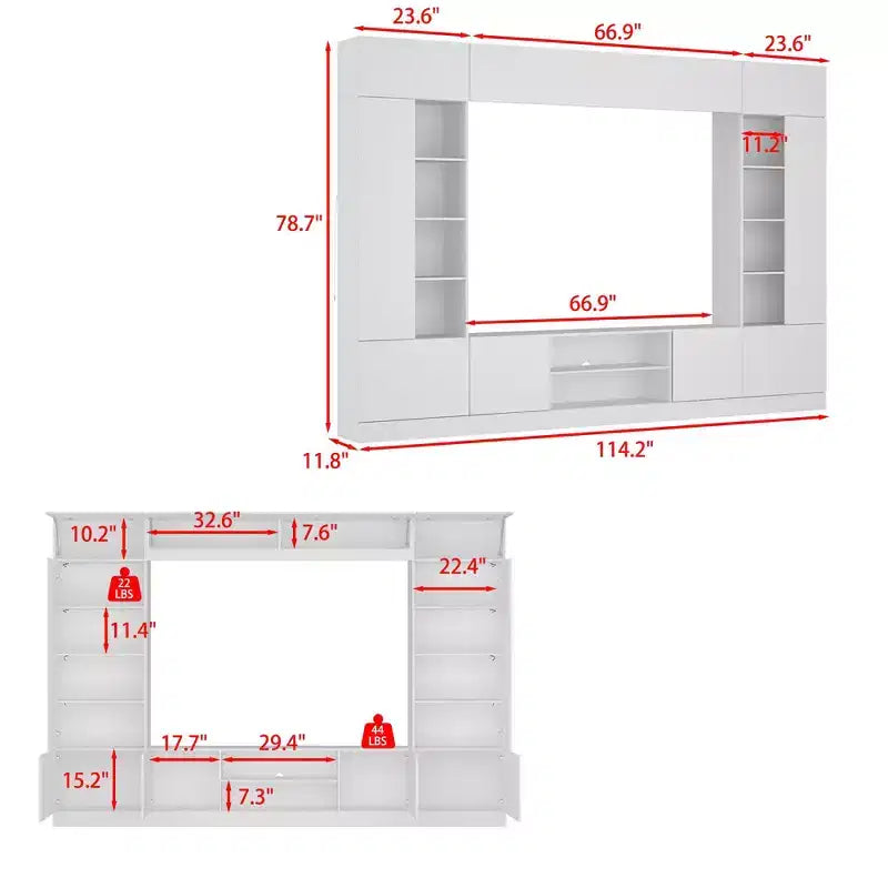 Famapy Large Entertainment Center All - Encompassing TV Entertainment Center: Aesthetic & Practical Living Room Essential