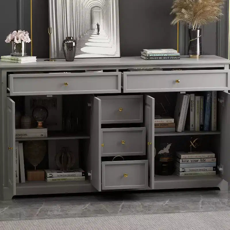 Famapy 5 Drawer Horizontal Dresser Multifunctional Storage Cabinet Living Room Storage Solutions