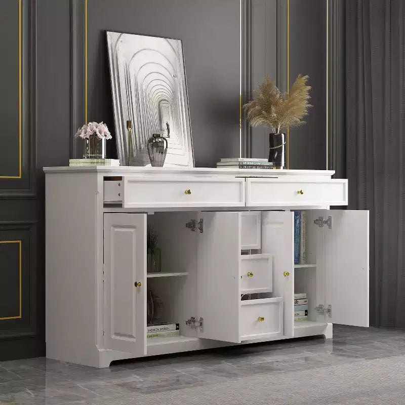 Famapy 5 Drawer Horizontal Dresser Multifunctional Storage Cabinet Living Room Storage Solutions