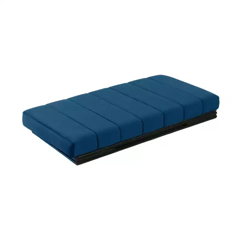 Seville Classics Blue Velvet Cushioned Accent Storage Ottoman