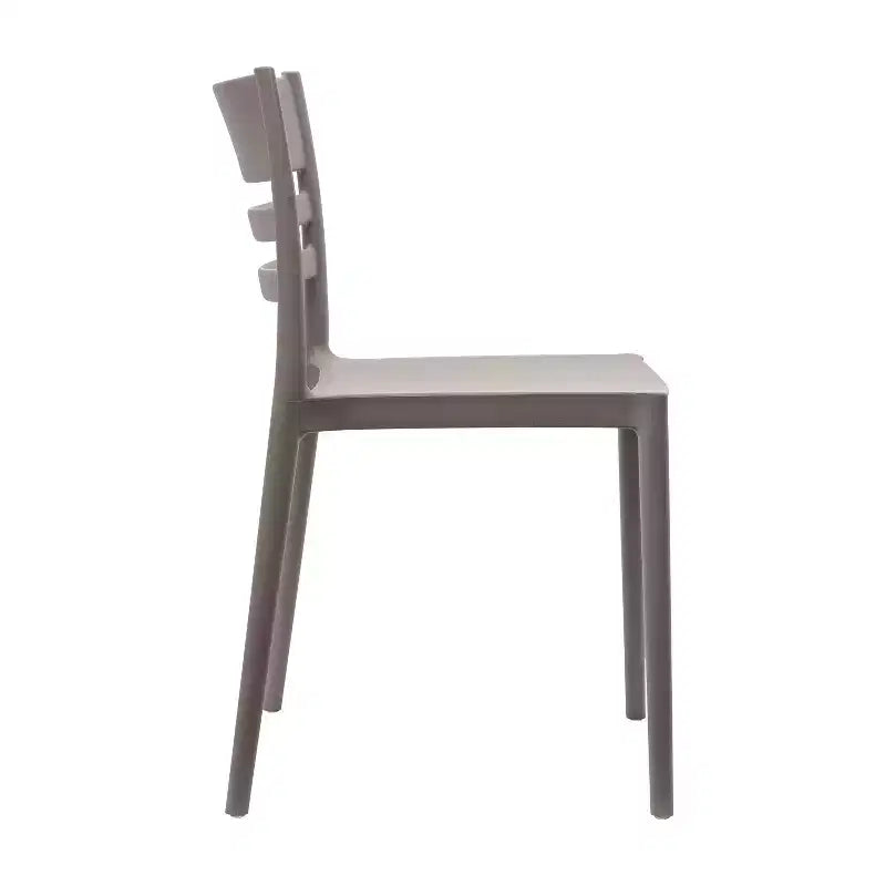 Flash Furniture Bridgeport Set of 2 Indoor-Outdoor Stacking Patio Chair with Slatted Backrest, Commercial All-Weather Resin Chair