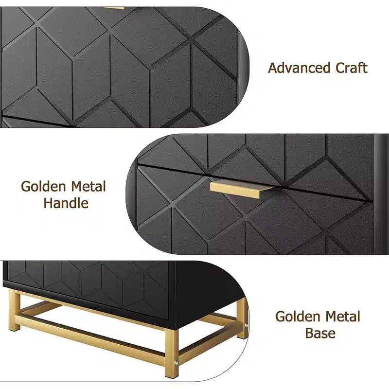 Commode de rangement à tiroirs, commode de chambre à coucher, organiseur de commode de 53,5 cm avec poignée et pieds en métal