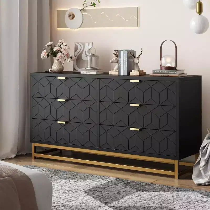Commode de rangement à tiroirs, commode de chambre à coucher, organiseur de commode de 53,5 cm avec poignée et pieds en métal
