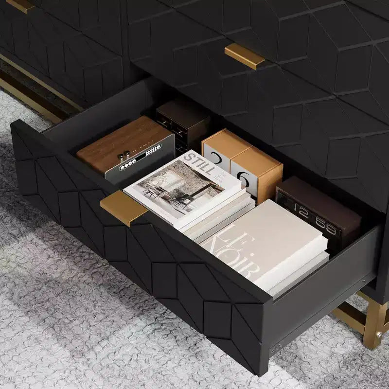 Commode de rangement à tiroirs, commode de chambre à coucher, organiseur de commode de 53,5 cm avec poignée et pieds en métal
