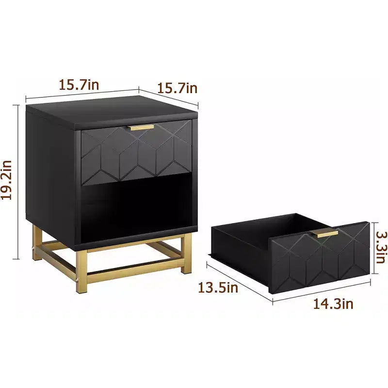 Commode de rangement à tiroirs, commode de chambre à coucher, organiseur de commode de 53,5 cm avec poignée et pieds en métal
