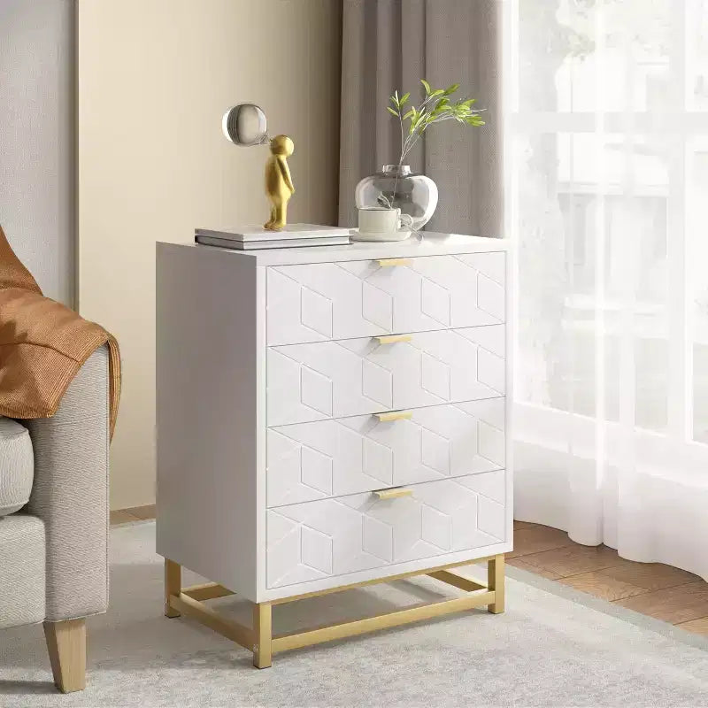 Commode de rangement à tiroirs, commode de chambre à coucher, organiseur de commode de 53,5 cm avec poignée et pieds en métal