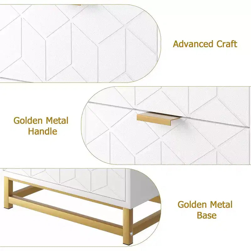 Commode de rangement à tiroirs, commode de chambre à coucher, organiseur de commode de 53,5 cm avec poignée et pieds en métal