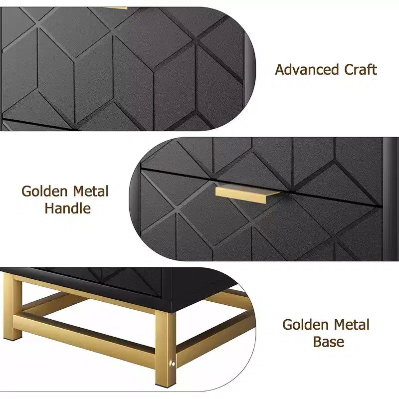 Commode de rangement à tiroirs, commode de chambre à coucher, organiseur de commode de 53,5 cm avec poignée et pieds en métal