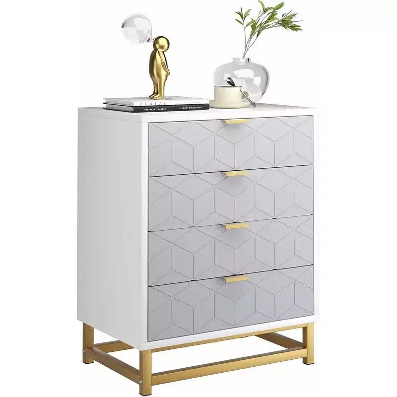 Drawer Storage Cabinet, Dresser for Bedroom, 53.5 Dresser Organizer with Metal Handle and Legs