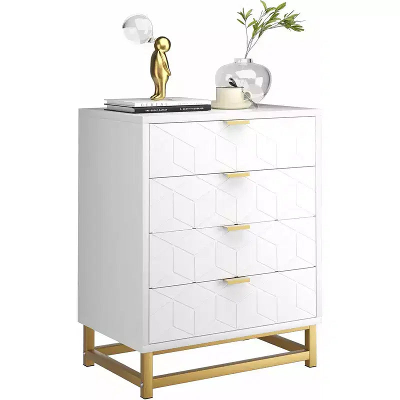 Drawer Storage Cabinet, Dresser for Bedroom, 53.5 Dresser Organizer with Metal Handle and Legs