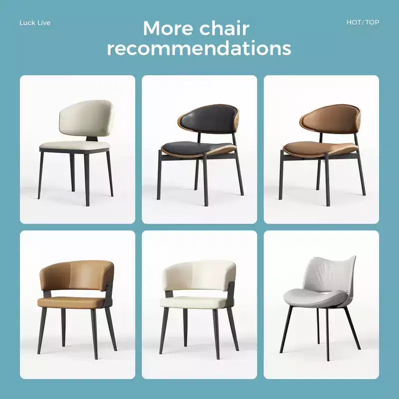 Lot de 2 chaises de salle à manger Lucklive Farmhouse, cadre métallique, sièges modernes pour cuisine et salle à manger