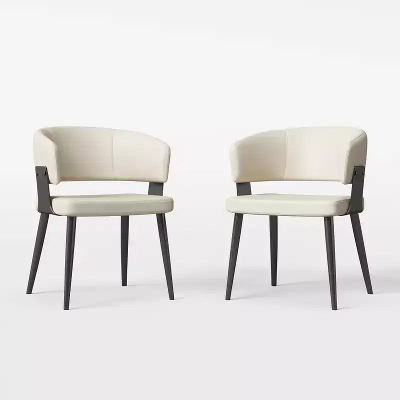 Lot de 2 chaises de salle à manger Lucklive Farmhouse, cadre métallique, sièges modernes pour cuisine et salle à manger