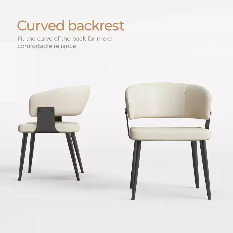 Lot de 2 chaises de salle à manger Lucklive Farmhouse, cadre métallique, sièges modernes pour cuisine et salle à manger