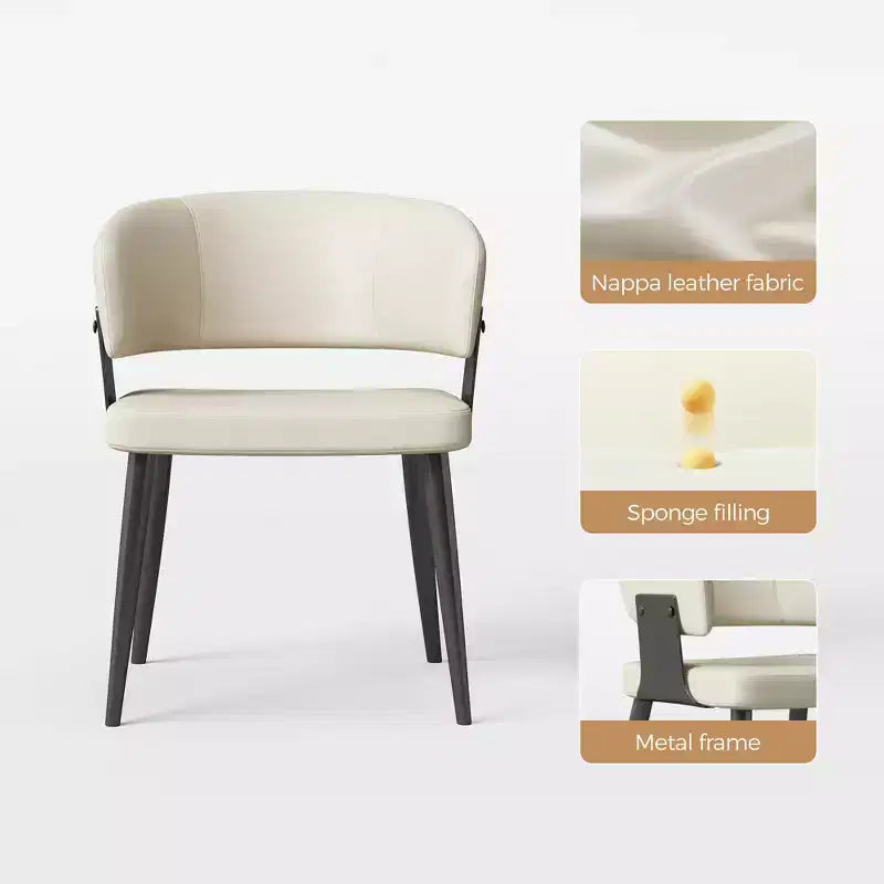 Lot de 2 chaises de salle à manger Lucklive Farmhouse, cadre métallique, sièges modernes pour cuisine et salle à manger