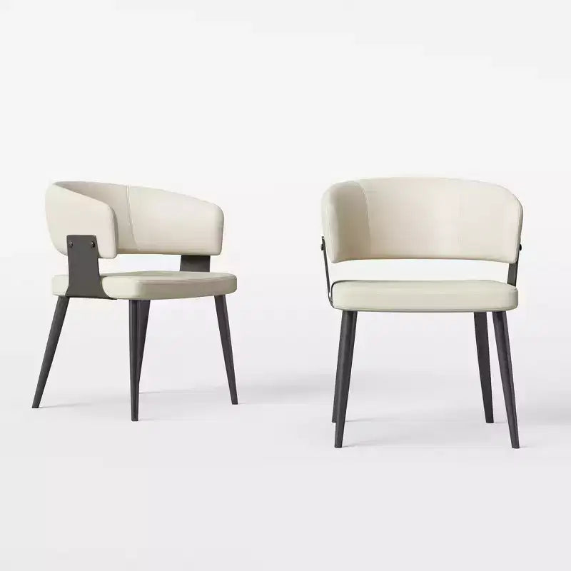 Lot de 2 chaises de salle à manger Lucklive Farmhouse, cadre métallique, sièges modernes pour cuisine et salle à manger