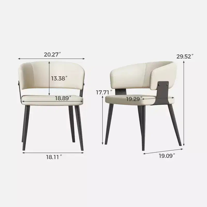 Lot de 2 chaises de salle à manger Lucklive Farmhouse, cadre métallique, sièges modernes pour cuisine et salle à manger