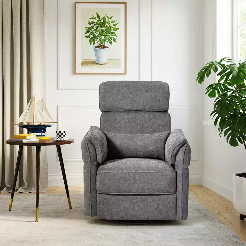 EROMMY Swivel Recliner Glider With Adjustable Headrests & Armrests