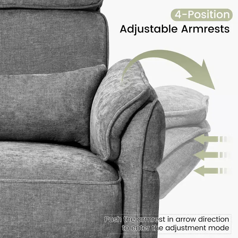 EROMMY Swivel Recliner Glider With Adjustable Headrests & Armrests