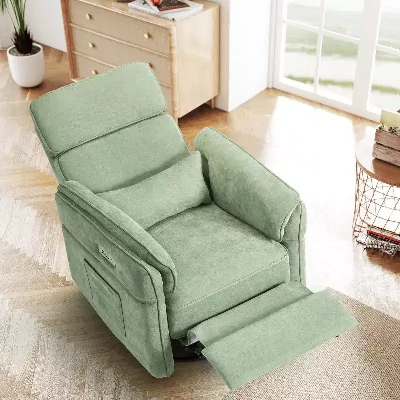 EROMMY Swivel Recliner Glider With Adjustable Headrests & Armrests