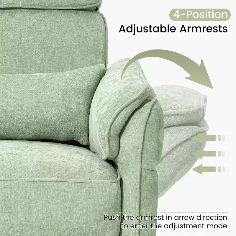 EROMMY Swivel Recliner Glider With Adjustable Headrests & Armrests
