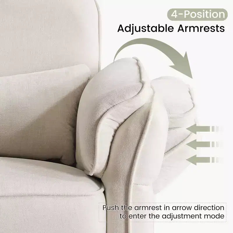 EROMMY Swivel Recliner Glider With Adjustable Headrests & Armrests