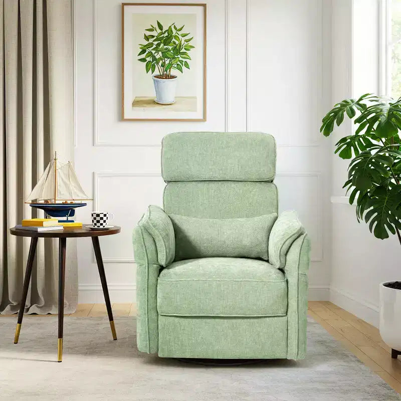 EROMMY Swivel Recliner Glider With Adjustable Headrests & Armrests