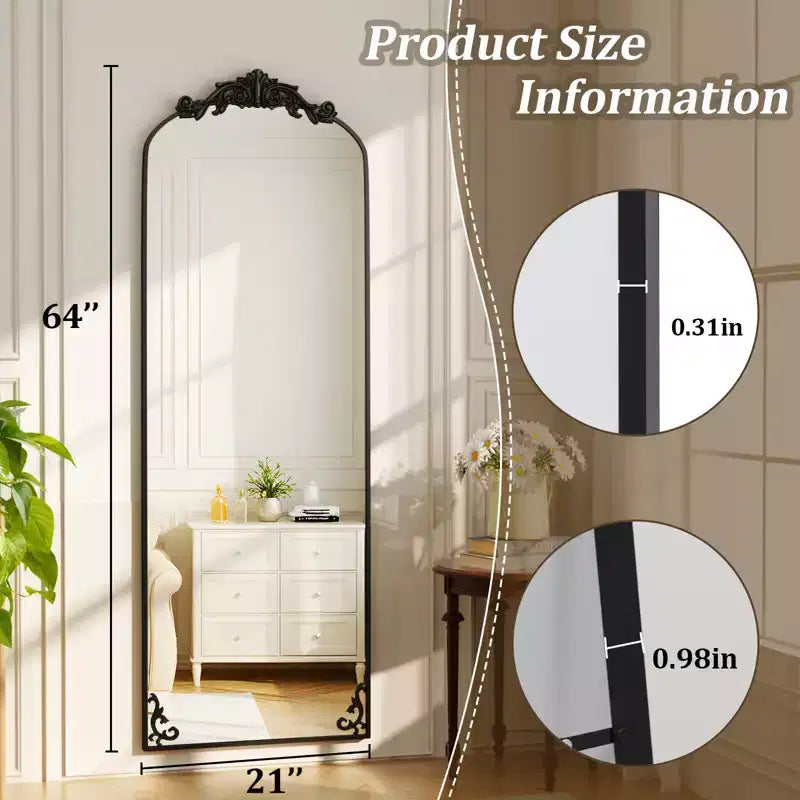 BEAUTYPEAK Arched Vintage Baroque Full-Length Mirrors