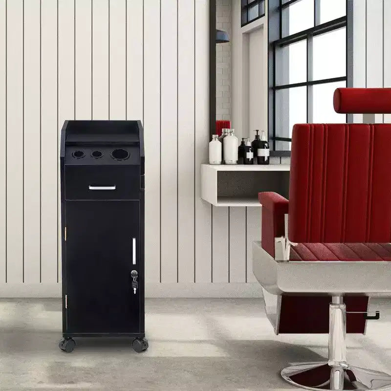 Karl Home Salon Trolley Storage Cart Beauty Hair Dryer Holder Black