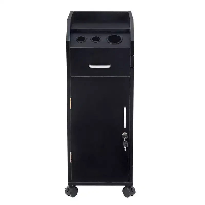 Karl Home Salon Trolley Storage Cart Beauty Hair Dryer Holder Black